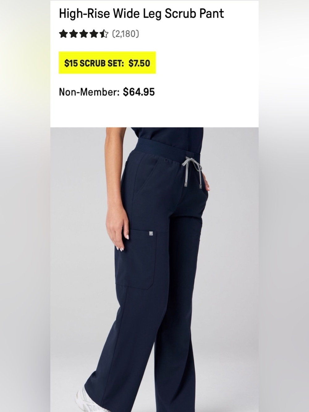 Fabletics Wide Leg Scrub Pants